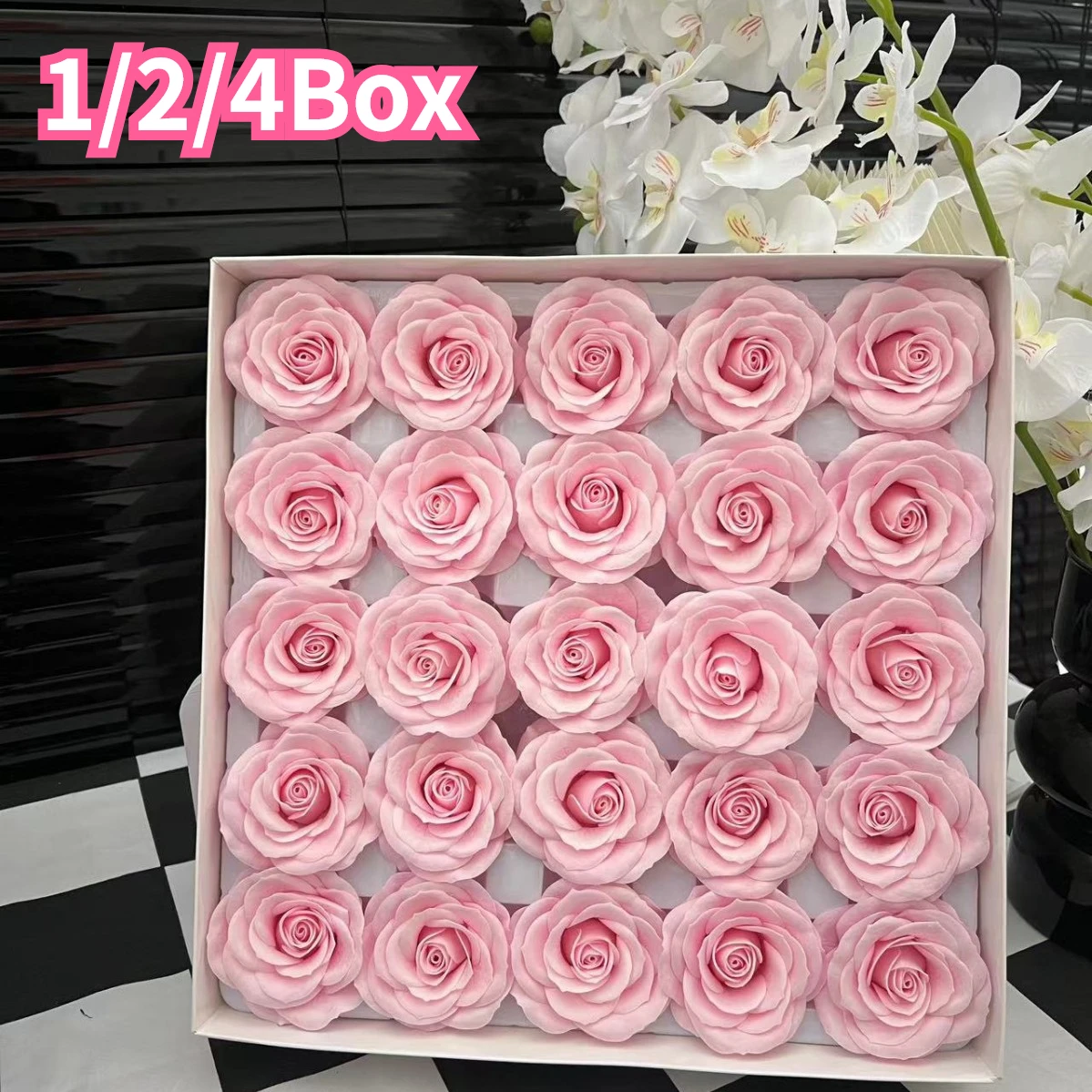 

25Pcs/Bag Rose Artificial Flower Heads Romantic Flavor Wedding Christmas Party Gift DIY Valentine'S Day Decoration The Best Gift