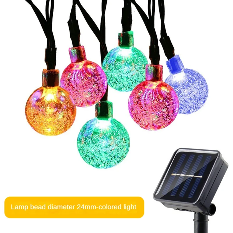 

Solar Light Bulbs Crystal Ball 8 Modes 5M LED String Lights Fairy Lights Garlands For Christmas Party Outdoor Decoration