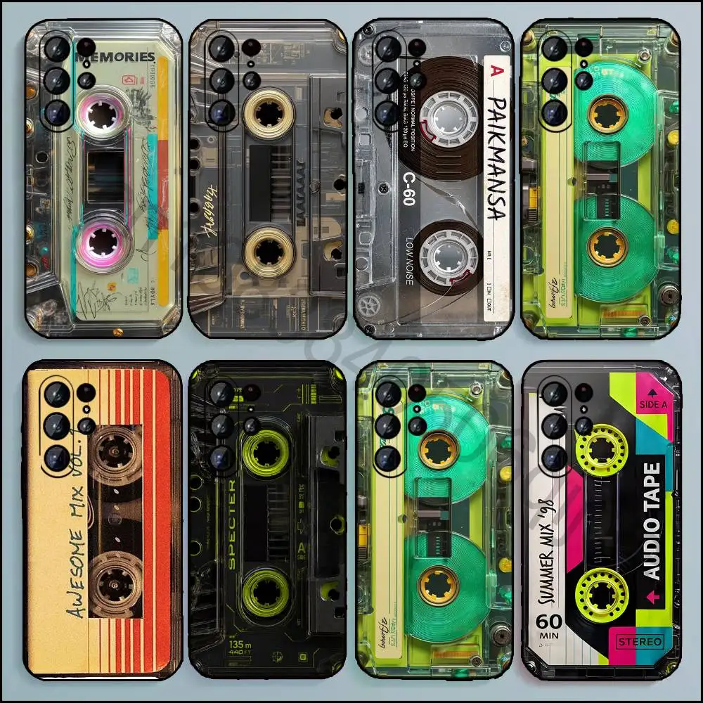 Tapes Phone Case For Samsung Galaxy A13,21s,22,31,32,52,53,71,80,A91 Soft Black Shell