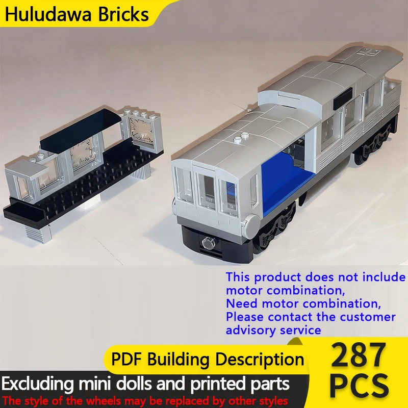 

City Car Model MOC Building Bricks Railway Tram And Station Modular Technology Children Holiday Gifts Assemble Toys Suit