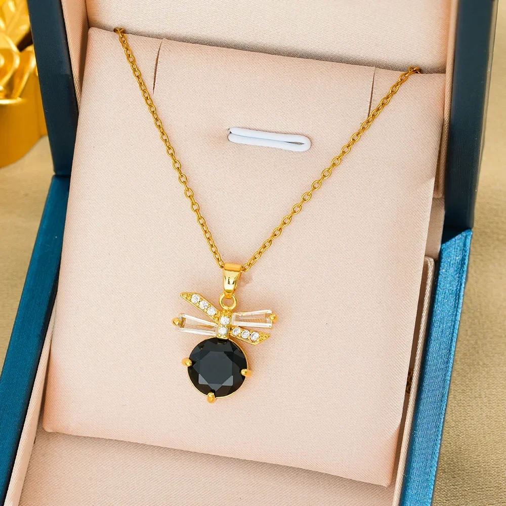 Изысканный бант из циркона, нишевый аксессуар высокого класса, модное и легкое роскошное женское колье, простое и универсальное.