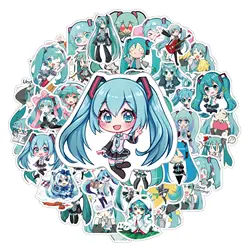 50pcs Cartoon Strip Paper Hatsune Miku Waterproof Stickers Motorcycle Helmet Luggage Diy Graffiti Stickers