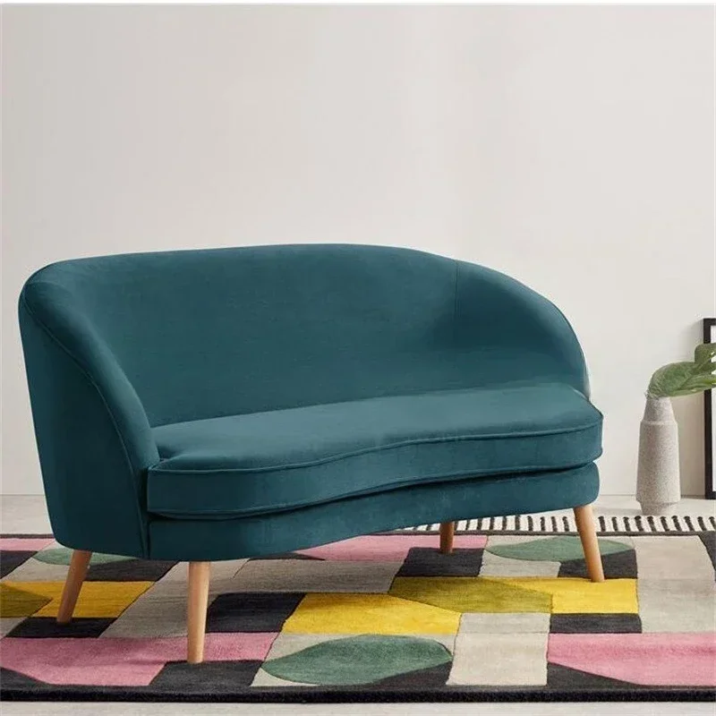 Simple modern fabric sofa furniture cafe studio leisure sofa 4