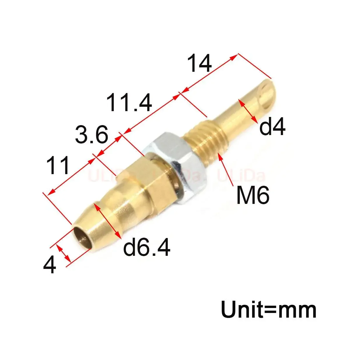 2Pcs Stern Mounted 4mm Water Pick Up Inlet Nipple M6 Water Nozzle for RC Boat Speed Boat MONO Marine Water Cooling