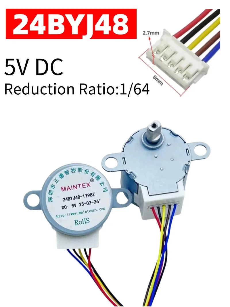 10 шт. 24BYJ48 шаговый двигатель 5 В 4-фазный 64:1 редуктор для Arduino 3D-принтер робототехника DIY проекты