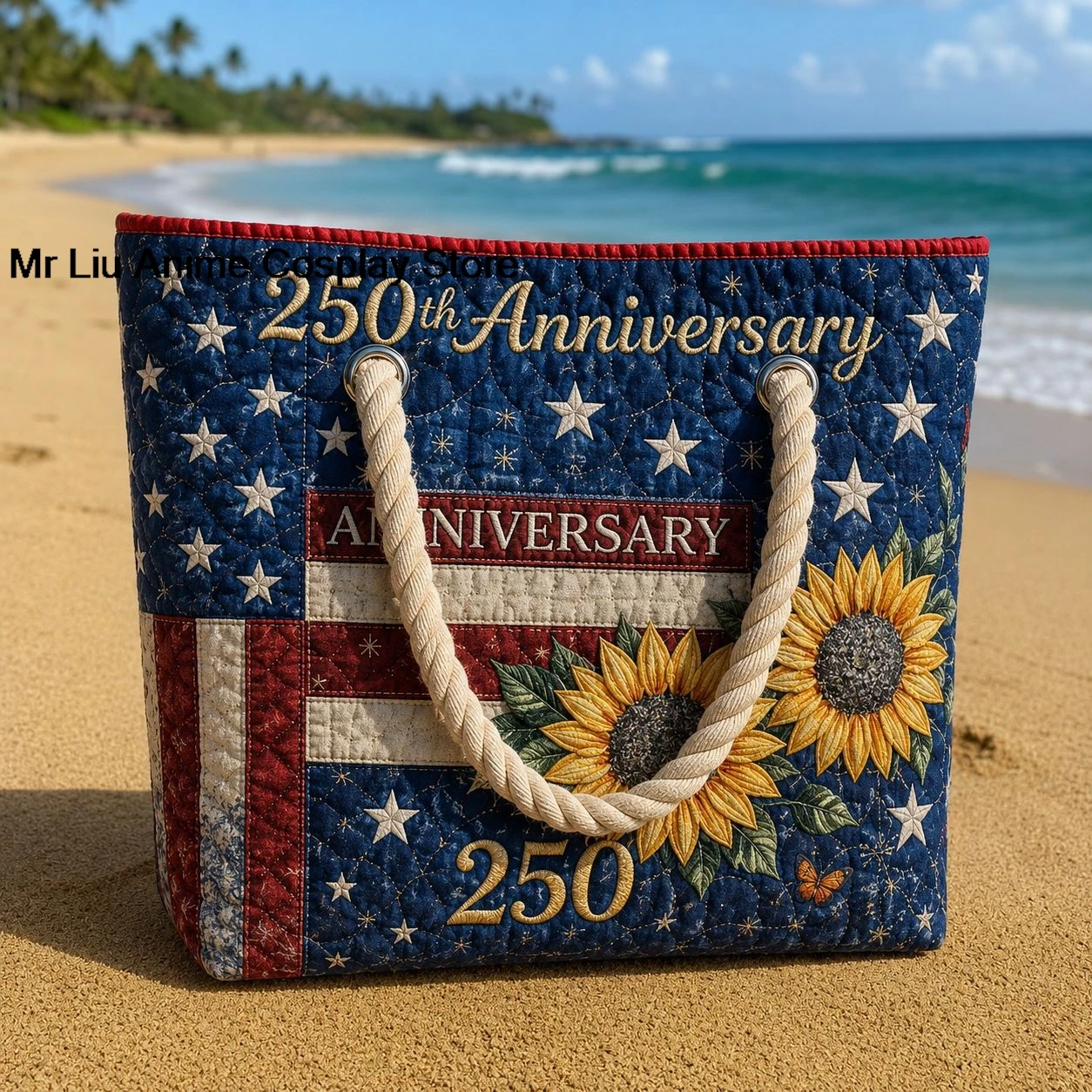 3D USA 250 Digital Printing Canvas Handbag Personalized Floral Design Polyester Leisure Style Medium Size Casual Spring Handbag