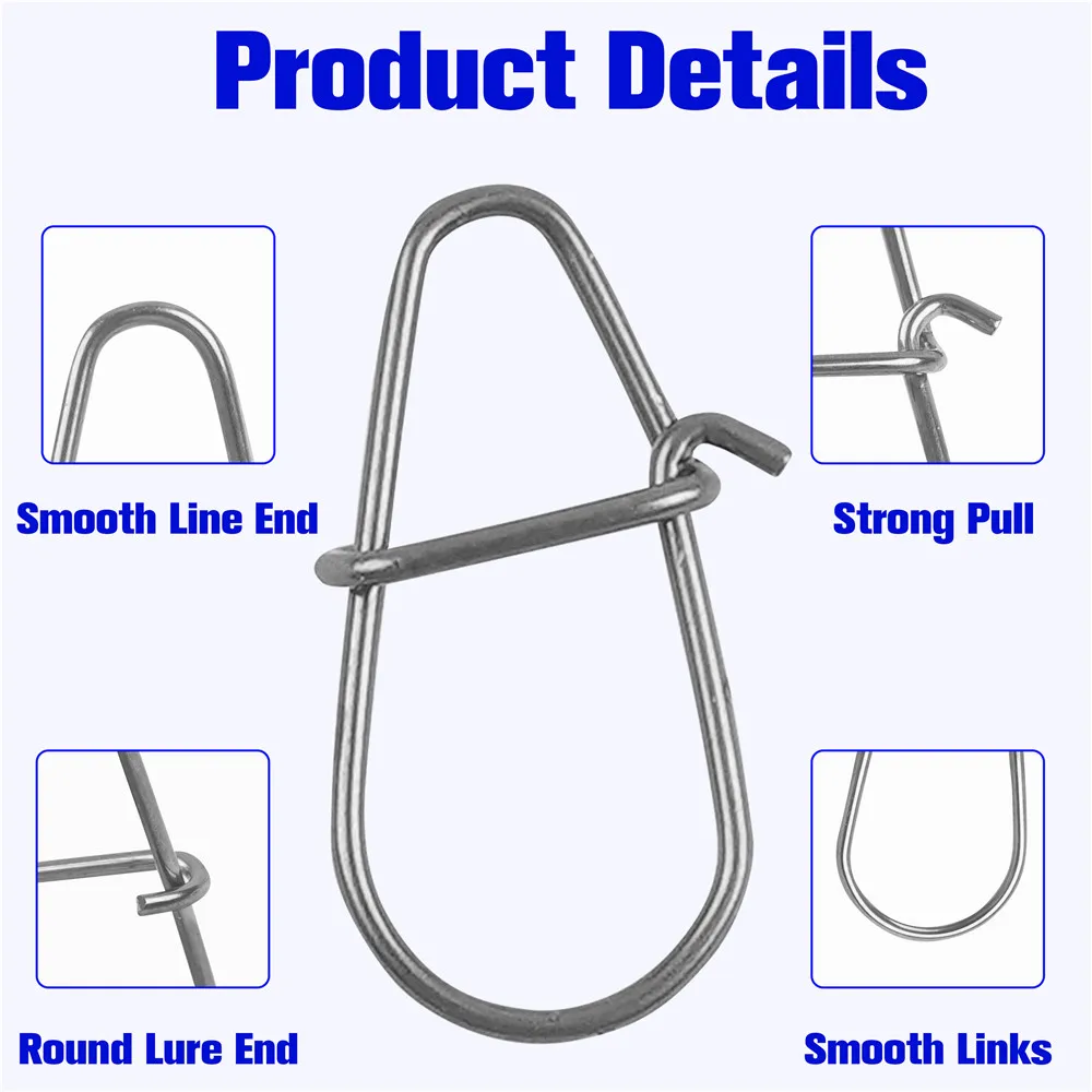 Clips de pesca Duo Lock de acero inoxidable con pasador giratorio - imagen 2