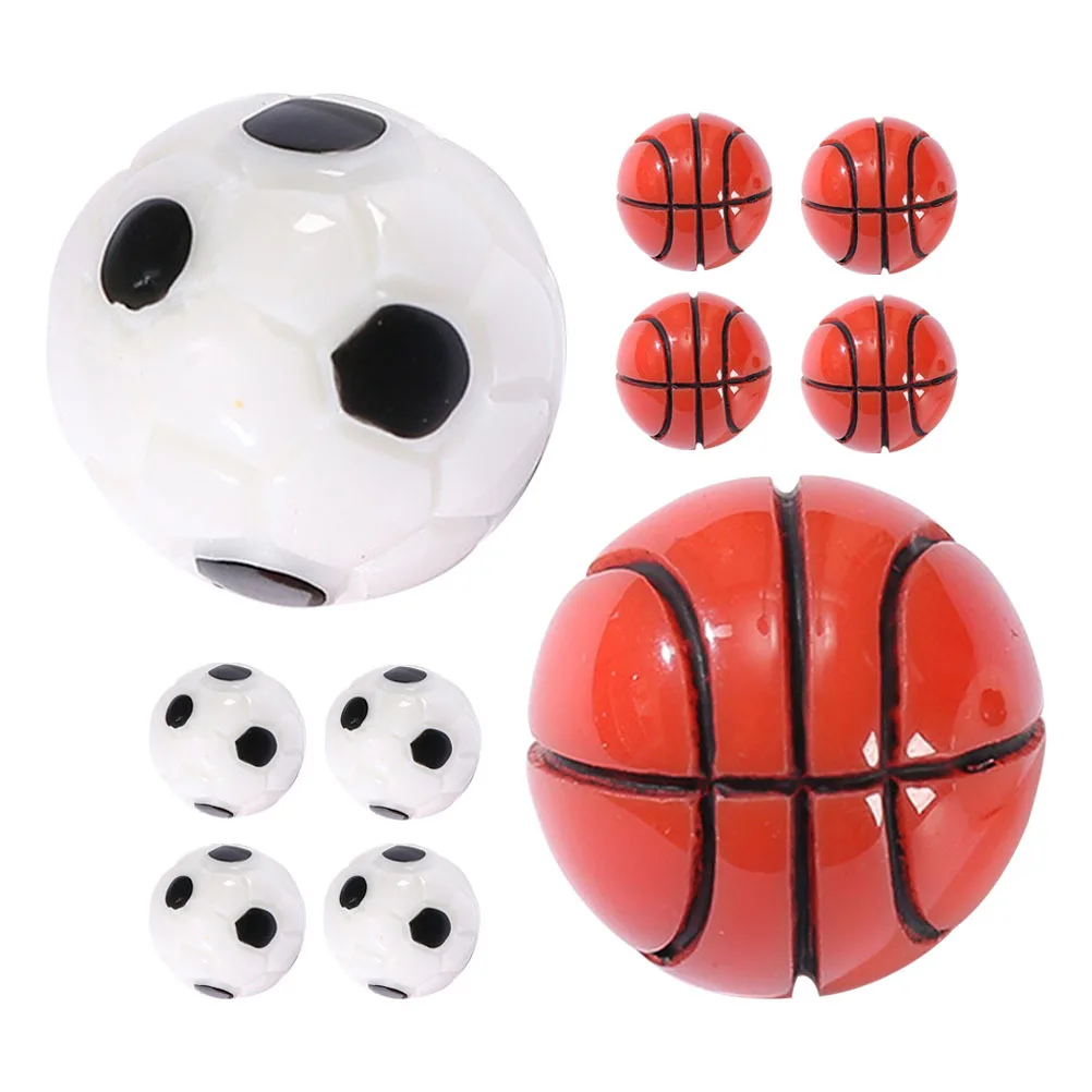 

10pcs Miniature Sports Balls Resin Mini House Decor Small House Ornament Decorative Balls Diy Accessory Bonsai Layout Vivid Mini