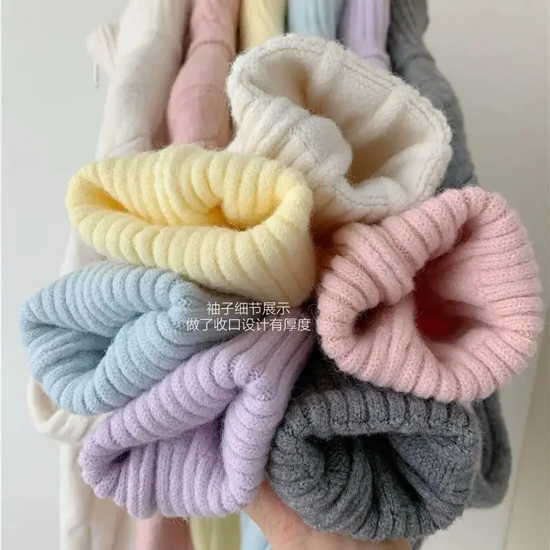 Maglione da donna con colletto rialzato con doppia cerniera 2024 giacca cardigan comoda morbida e cerosa stile pigro autunno e inverno