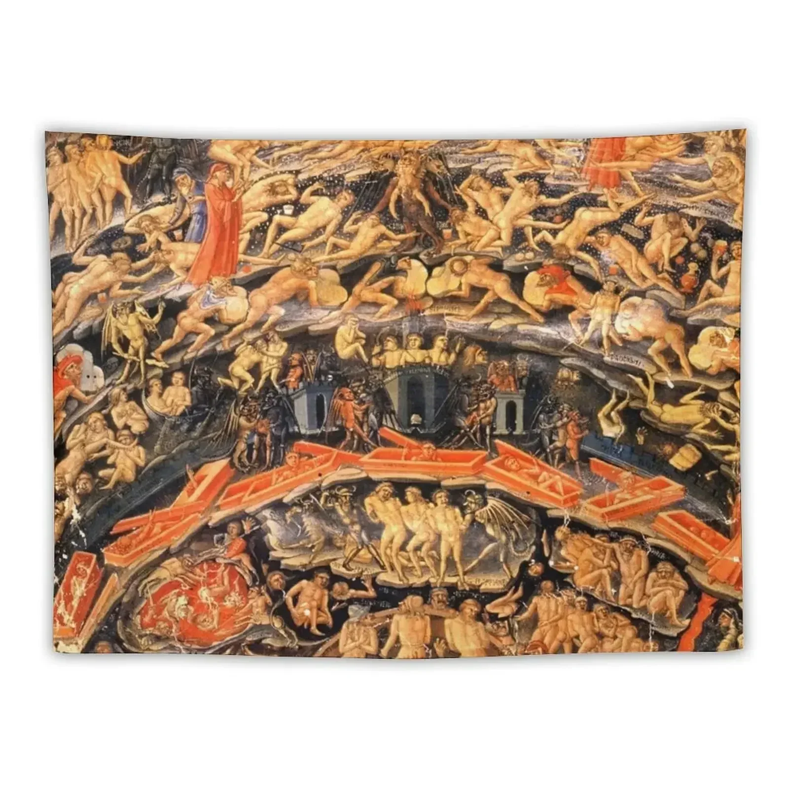 HD Inferno, from the Divine Comedy, by Bartolomeo di Fruosino HIGH DEFINITION Tapestry Luxury Living Room Decoration Tapestry