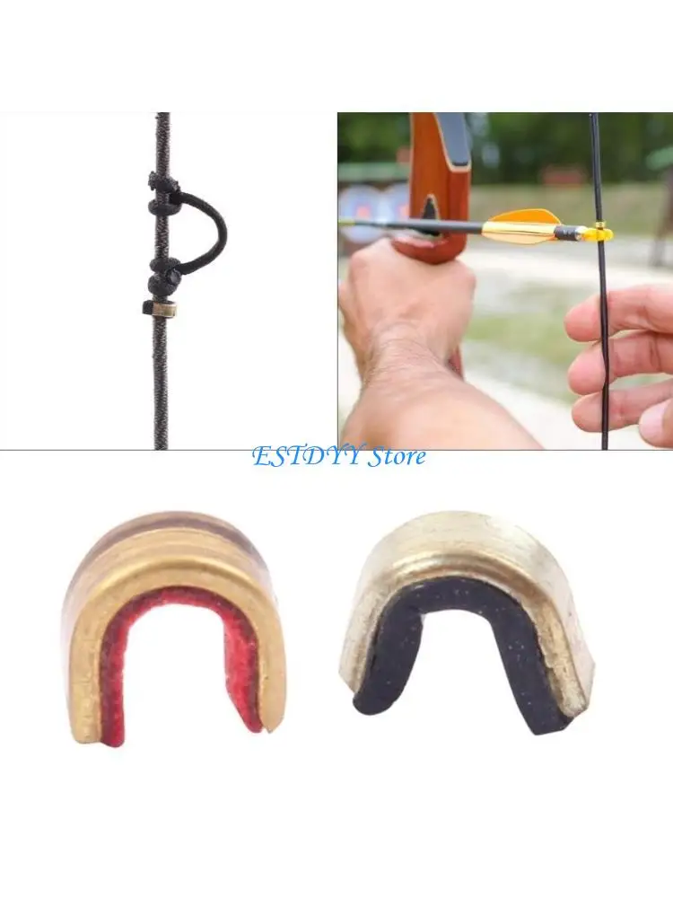 G6DE 20 Pcs Archerys String Nocking Points Buckle Clips Bows Cord Nockpoint Brass Nocking Points Bows String Position Tool
