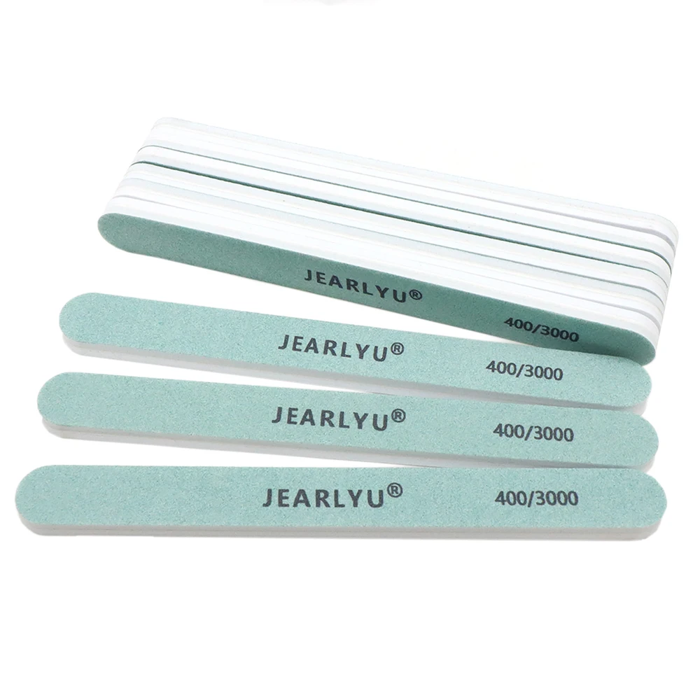30Pcs Nail Files And Buffer Set 400/3000 Grit Green&White Straight Nail Buffer Files Strip Shine Nails Pedicure Manicure Product