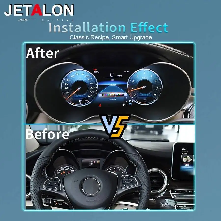 مجموعة أدوات LCD كاملة لبنز الخامس الفئة W447 2016-2019 لوحة القيادة الرقمية لتحديد المواقع Carplay عداد السرعة لوحة قياس قمرة القيادة الافتراضية #6