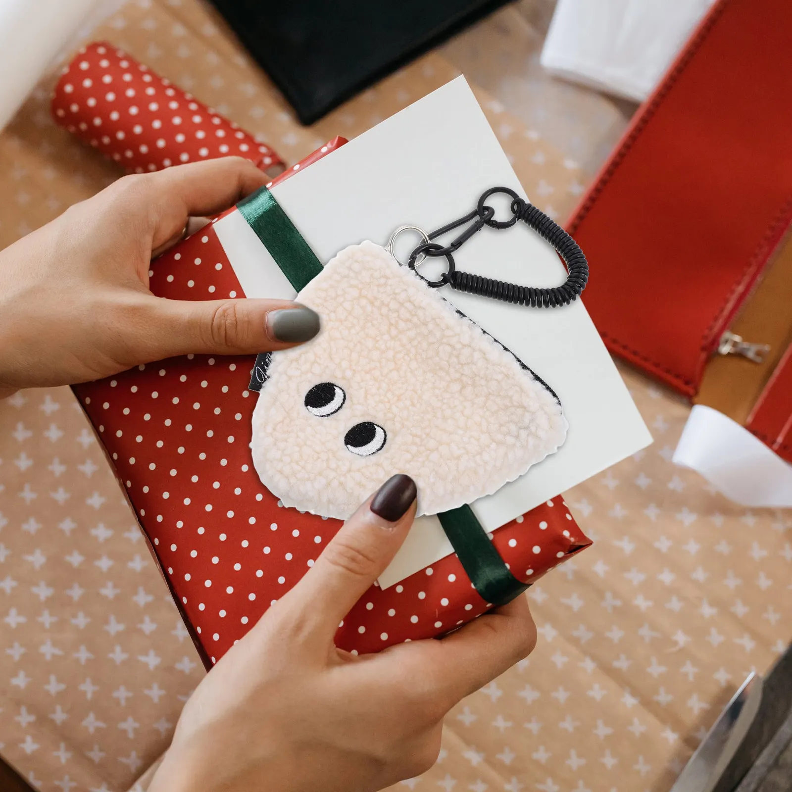 

Cute Onigiri Coin Purse Small Wallet Zipper Storage Bag Cartoon Keychain Holder Mini Money Pouch Kawaii Change