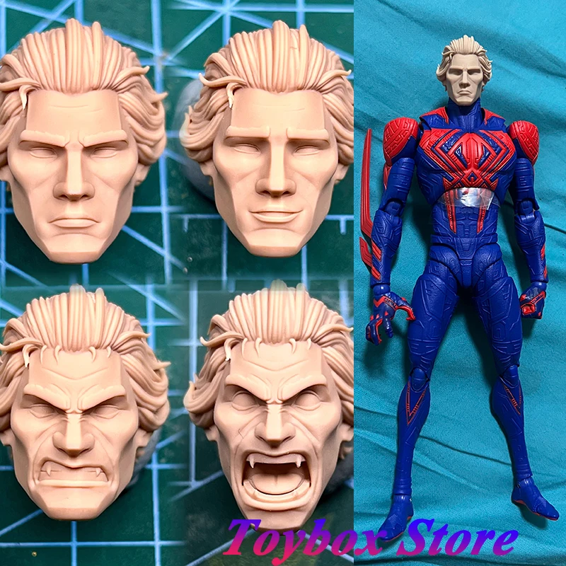 Figura de Spider-Hero en Versión Cómica 1/12, Cabeza sin Pintar, Modelo Blanco de Across the Spider-Verse 2099 para Cuerpo Shf Ml de 6 Pulgadas