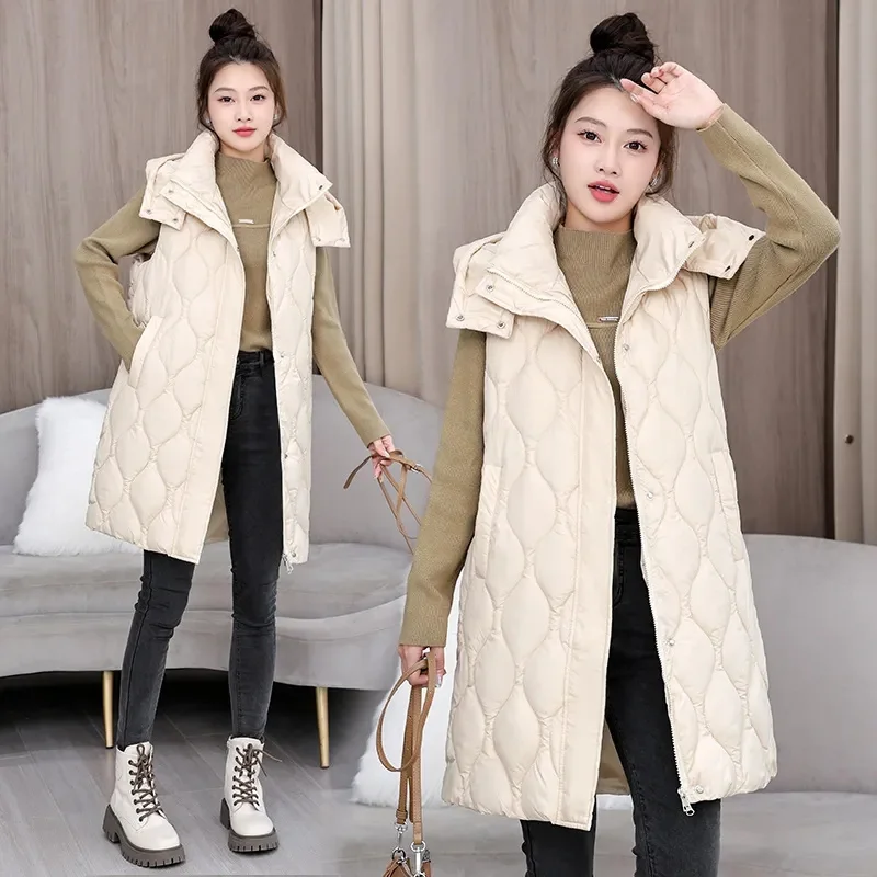 

Women's Vest Hot Sale Of The Season New Style Autumn Winter Hooded Cotton Duckling Sleeveless Korean Version Versatile