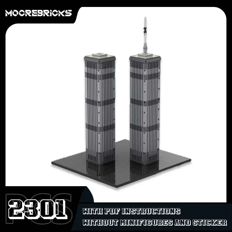 MOC World Trade Center Architecture Model Bricks City Modern House Scene Construction Collection Toys Children Puzzle Gift