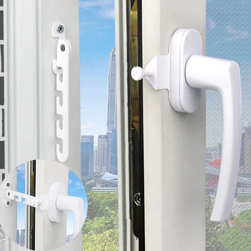 5 Adjustable Angles window opening limiter latch position stopper casement wind brace Child Safety Window Door Restrictor Lock