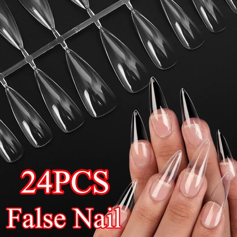 クリアロング付け爪超薄型バレリーナ小剣棺形状アクリルエクステンションフルカバーフレンチネイルのヒントネイルアートツール