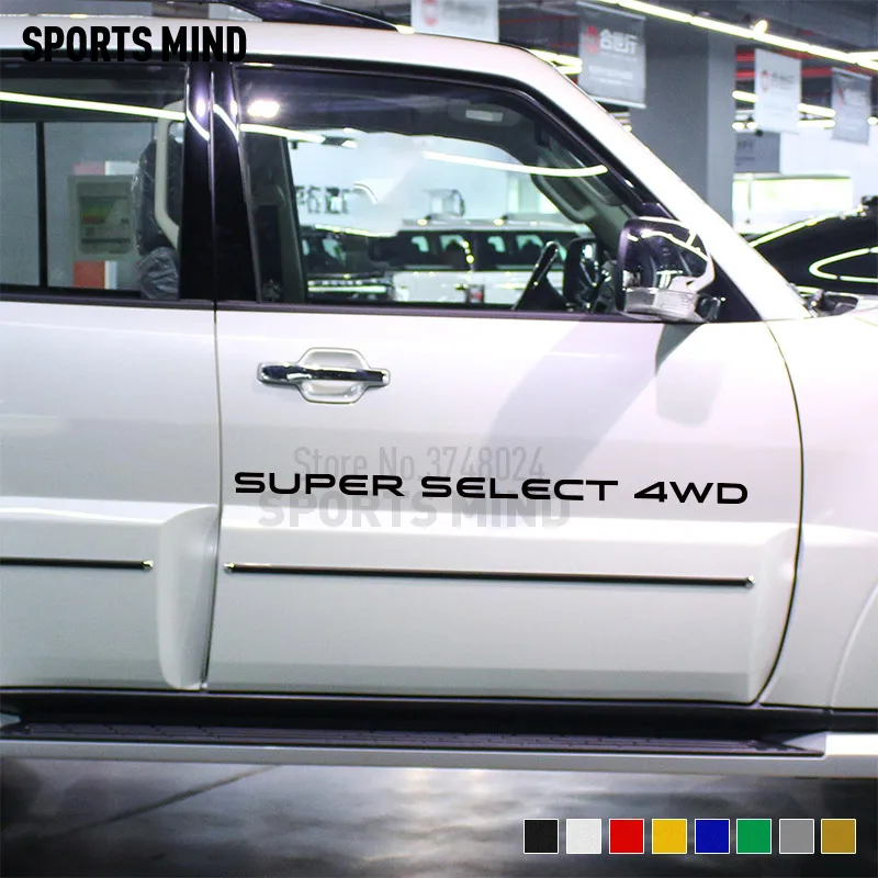 2 X SUPER SELECT 4WD Car Stickers Decal Automobiles Car-Styling For Mitsubishi Pajero Shogun MK Delica L300 Accessories - view 4
