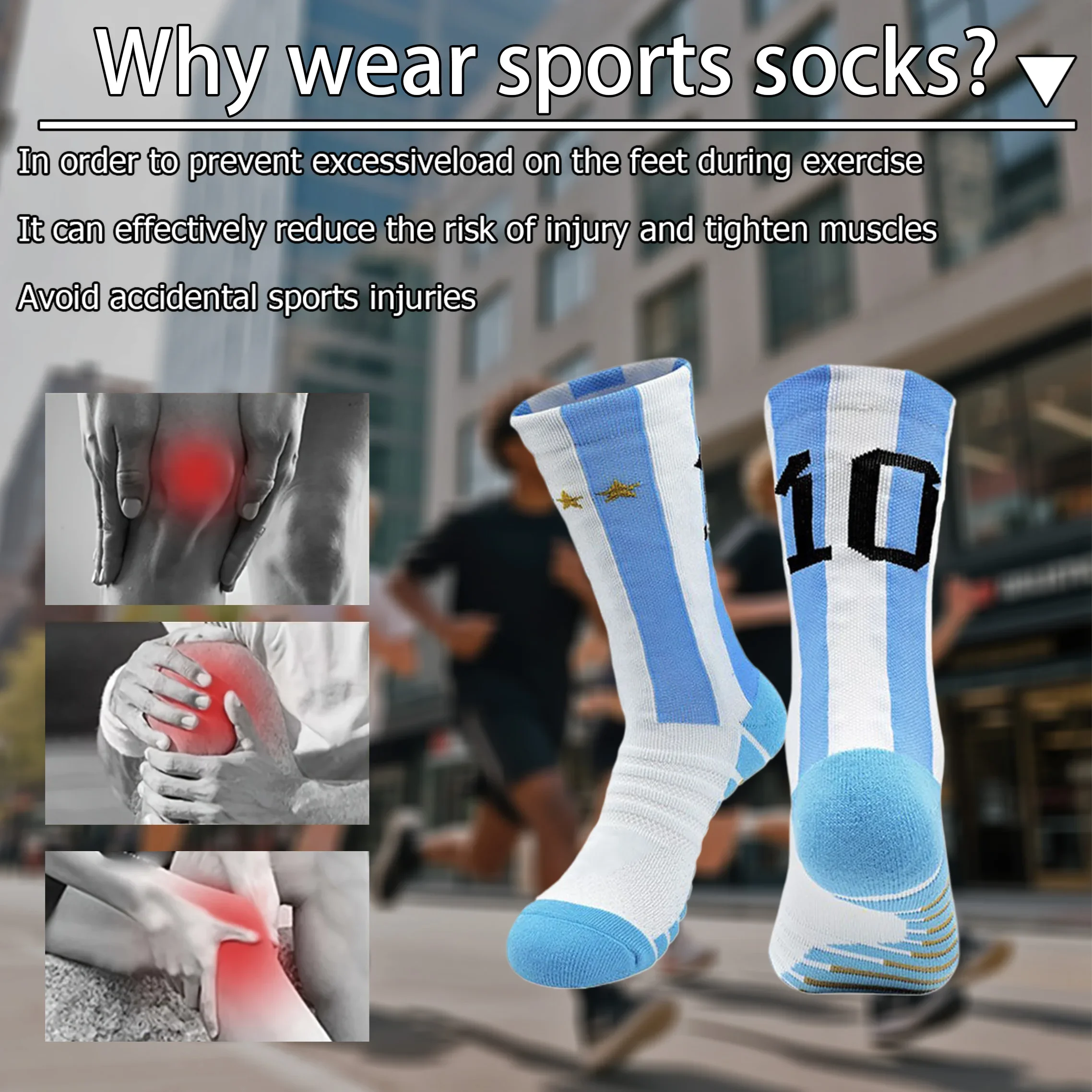 زوجان من جوارب كرة القدم القصيرة الاحترافية بحجم النجوم للرجال، جوارب رياضية مضادة للانزلاق بنعل متوسط، مريحة وممتصة للعرق