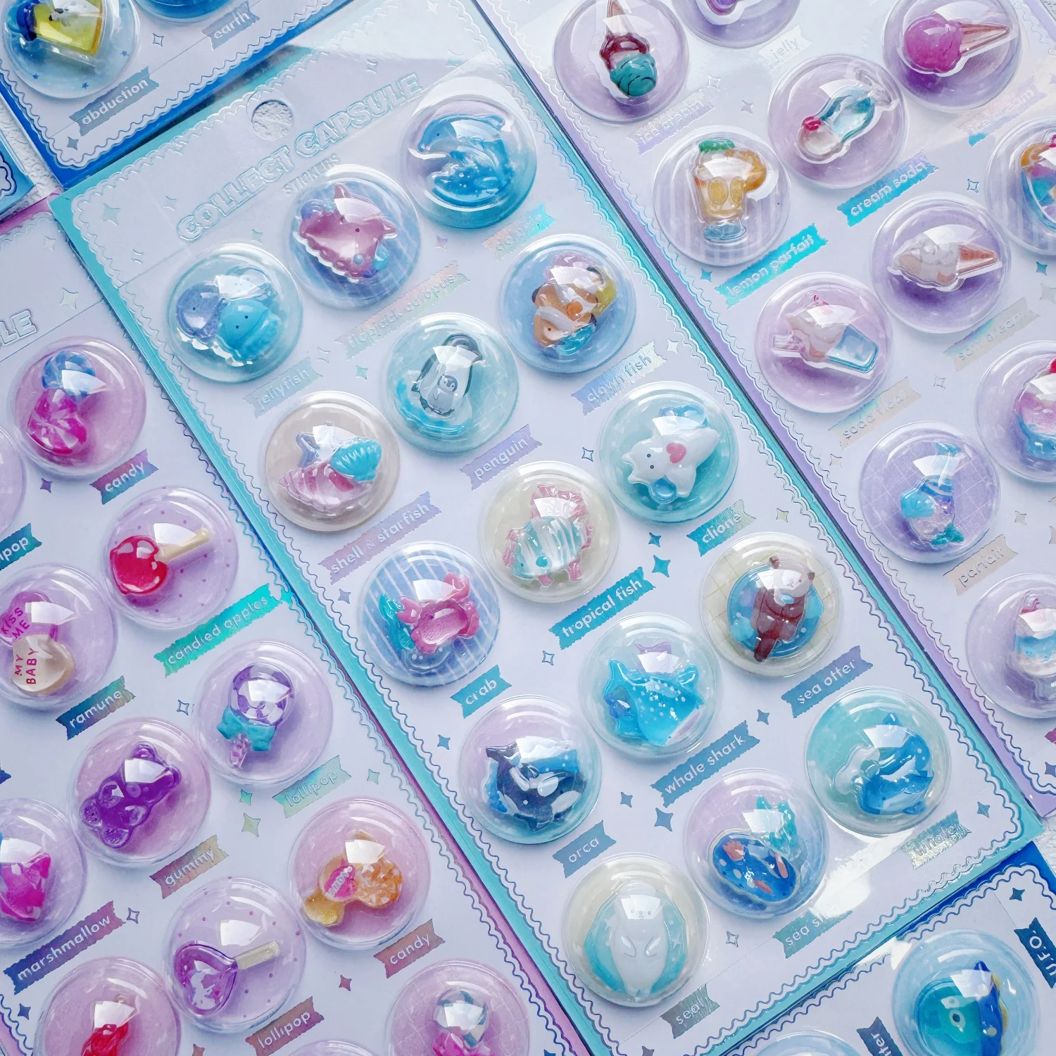 

Наклейки 3D-рельефные мультяшные животные-десерты для скрапбукинга и дневников, милые канцелярские товары для школы, 2026 Creative Space