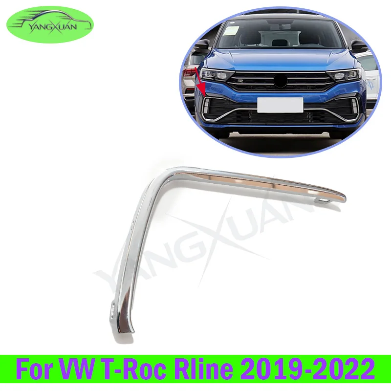 Fog Lamp Frame Trim  For VW T-Roc Rline 2019-2022 Front Bumper Cover Strip Trim Replacement