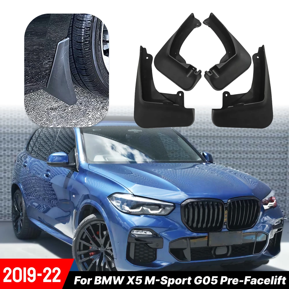 

4pcs For BMW X5 M-Sport G05 Pre-Facelift 2019 2020 2021 2022 Front & Rear Plastic Mudflaps Splash Guards Mud Fender Mud Flaps