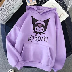 Hello Kitty Kuromi Women's Fashion Fall Clothing Street Hoodies Y2K Tops Y2K Long Sleeves Large Street Size Pullovers