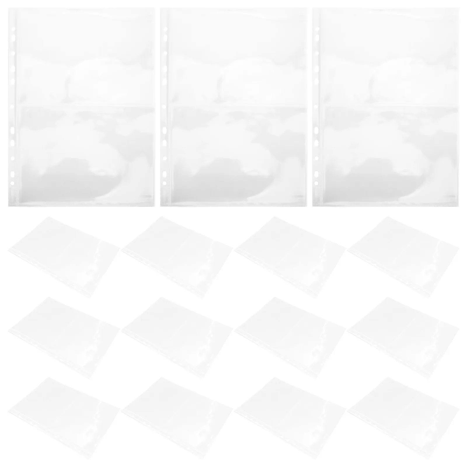 

40Pcs Stamp Album Pages A4 Clear Single-Sided Transparent Binder Sheets for Stamp Collection Storage Collectors Album Inserts