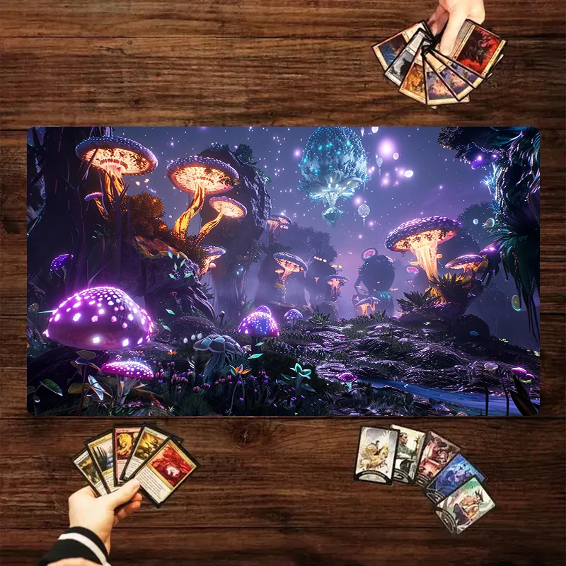 Mushroom Forest Play Mat Large The Magic Gathering Mouse Pad Game Rubber Base Computer Keyboard Accessories Offices Decor Mats