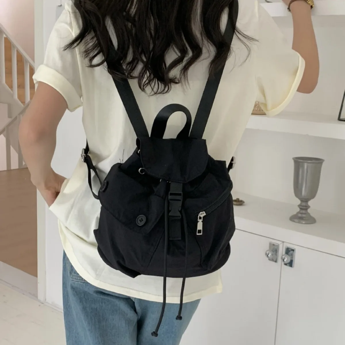 Muti Pocket School Flap Backpack Women Japanese Large Capacity College Students Laptop Bag Fashion Hot Ins Nylon Travel Backpack