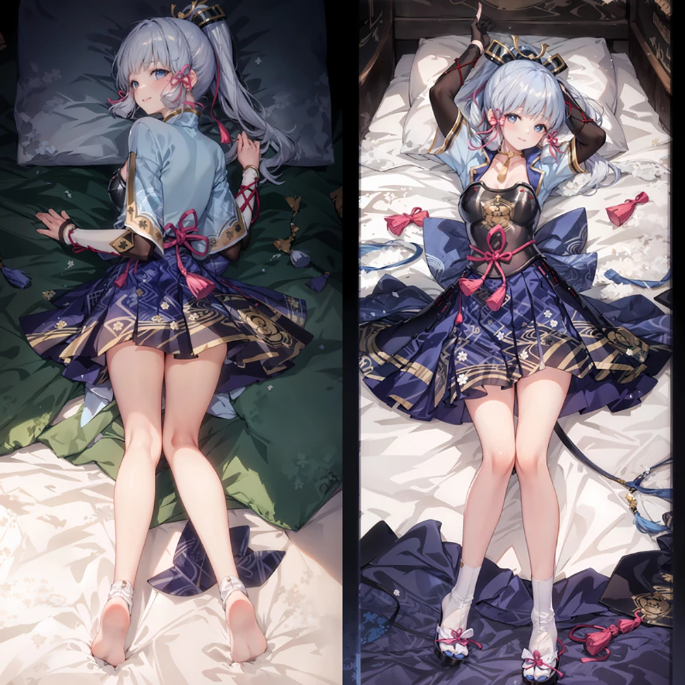 Original Game Kamisato Ayaka Genshin Impact Cosplay Cartoon Dakimakura Hing Body Pillow Case Otaku Long Cushion Cover Gift