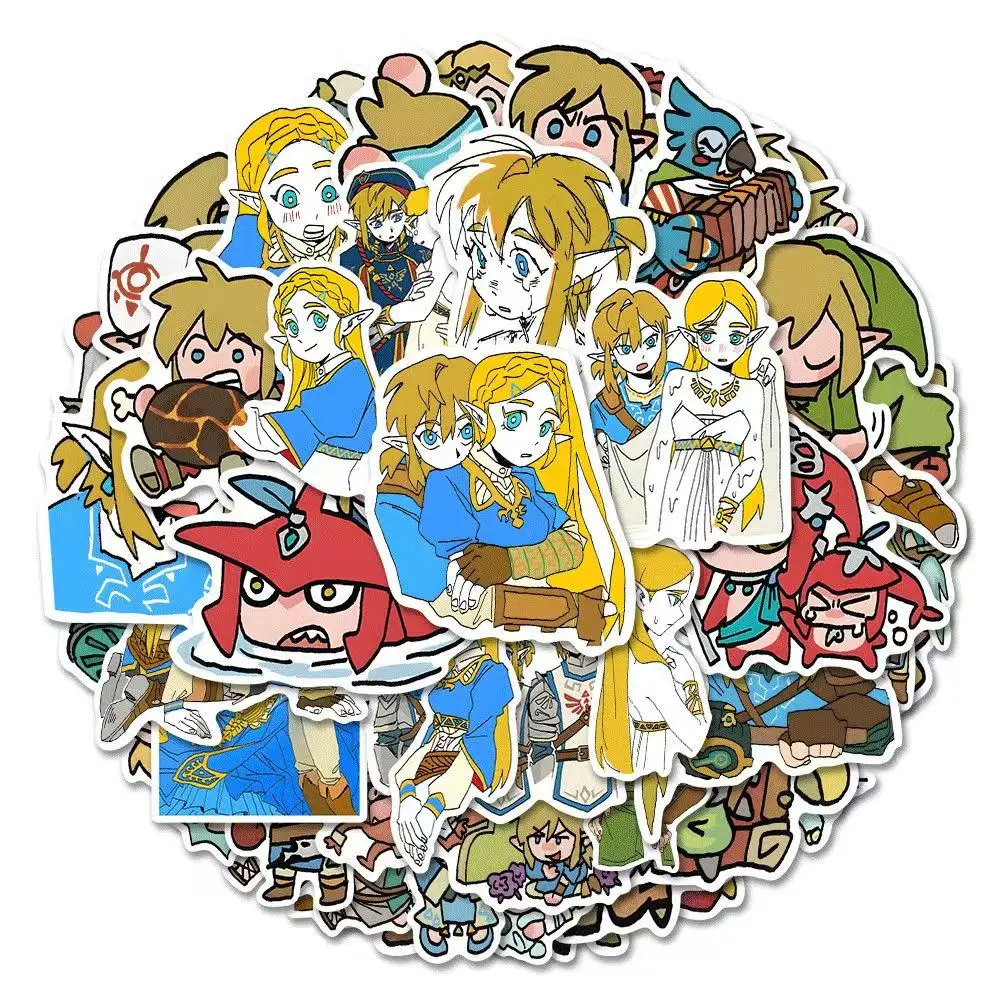 La leyenda de Zelda pegatina de Graffiti de dibujos animados Anime lindo cuaderno funda de teléfono ordenador DIY decoración pegatina impermeable regalo para niños