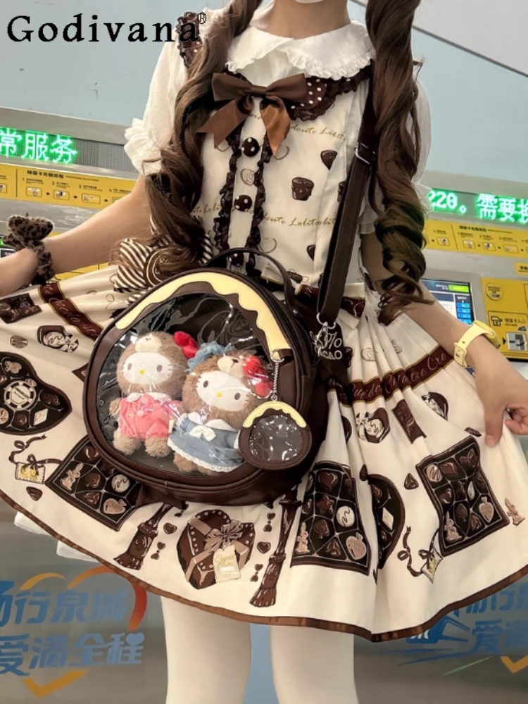 

Doll-Feel Japanese Original Lolita Small Capacity Transparent Pain Bag Cute Doll Bag Casual Versatile Commute Crossbody Bags