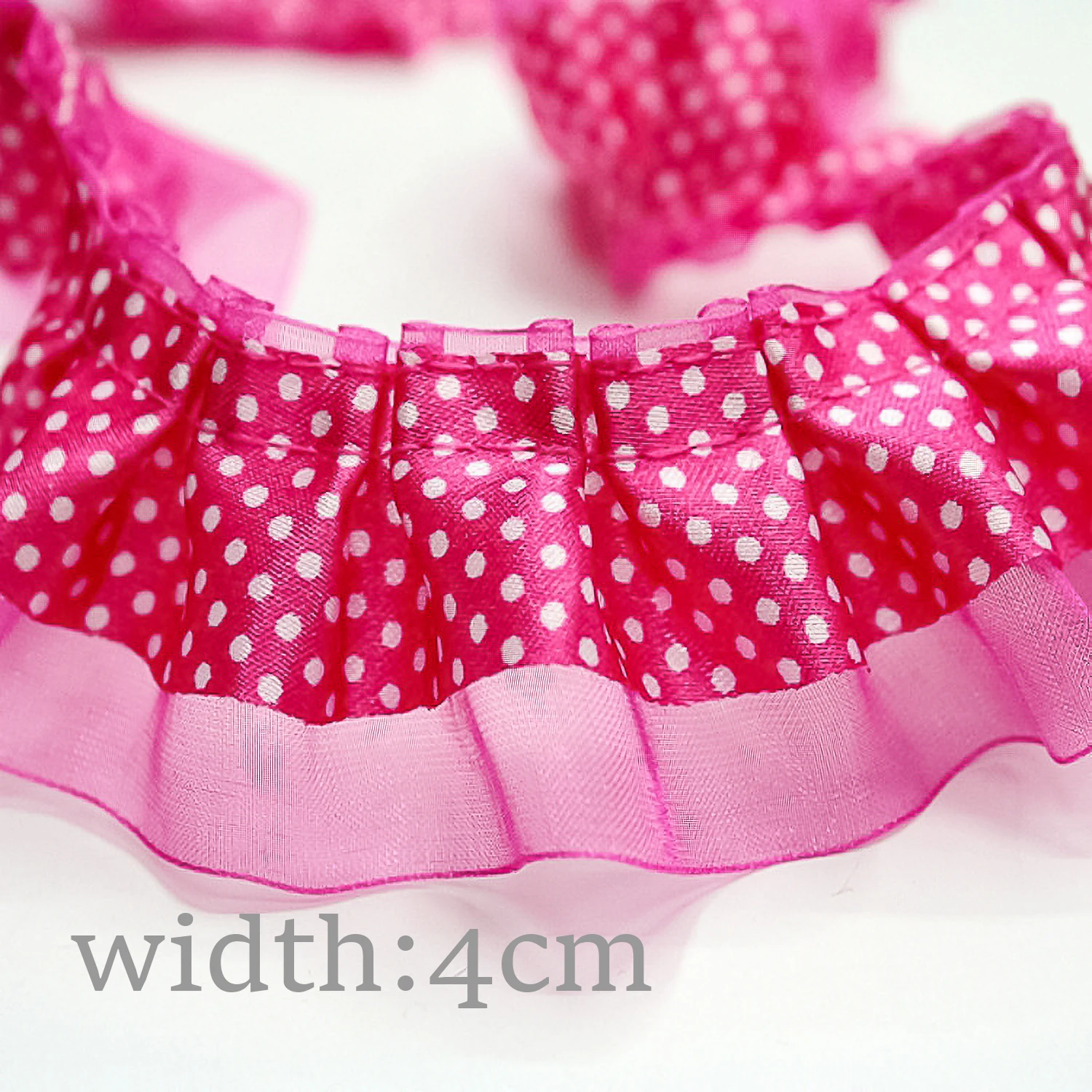 Polka Dot Grosgrain Ruffled Ribbon Lace With Double Layer Pleated For Car Seat Cushion Decorative Skirt Edge And Diy Accessories