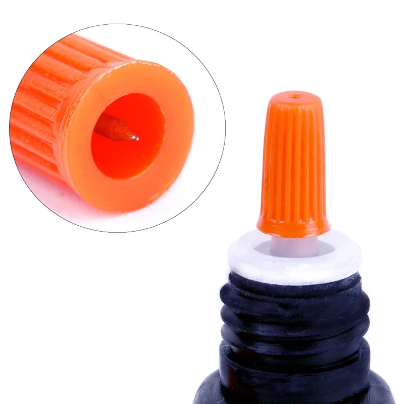 CNKESS Wholesale 10PCS/50PCS/100PCS Eyelash Glue Bottle Plug Glue Bottle Pins Blocking Needle for Eyelash Extensions Tool Orange