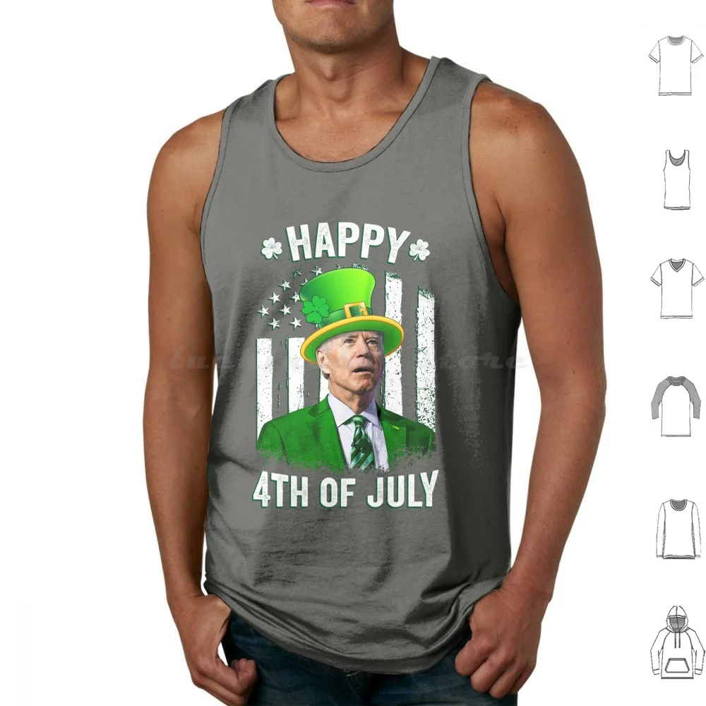 Funny Joe Biden Happy 4th Of July Confused Day Tank Tops Print Cotton Biden Day Funny Joe Biden Confused Joe Biden