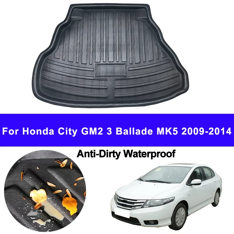 

Car Auto Rear Boot Cargo Liner Tray Trunk Mat Cushion for Honda City GM2 3 Ballade MK5 2009 - 2014 Anti-dirty Anti-water 2013