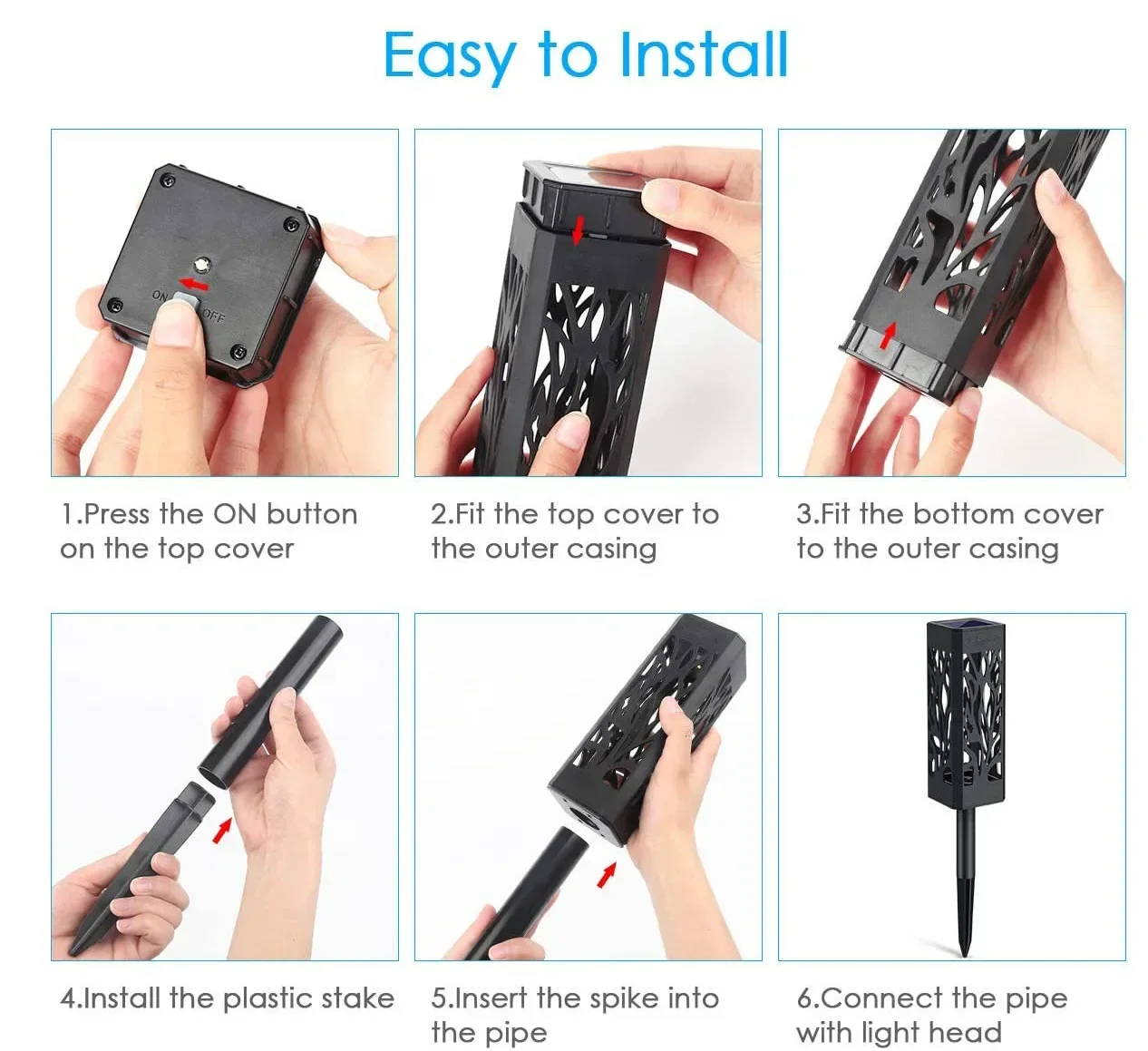 LED Solar Pathway Lights: Waterproof Hollow Lantern Design for Outdoor Garden, Lawn, & Patio Lighting - Eco-Friendly & Stylish