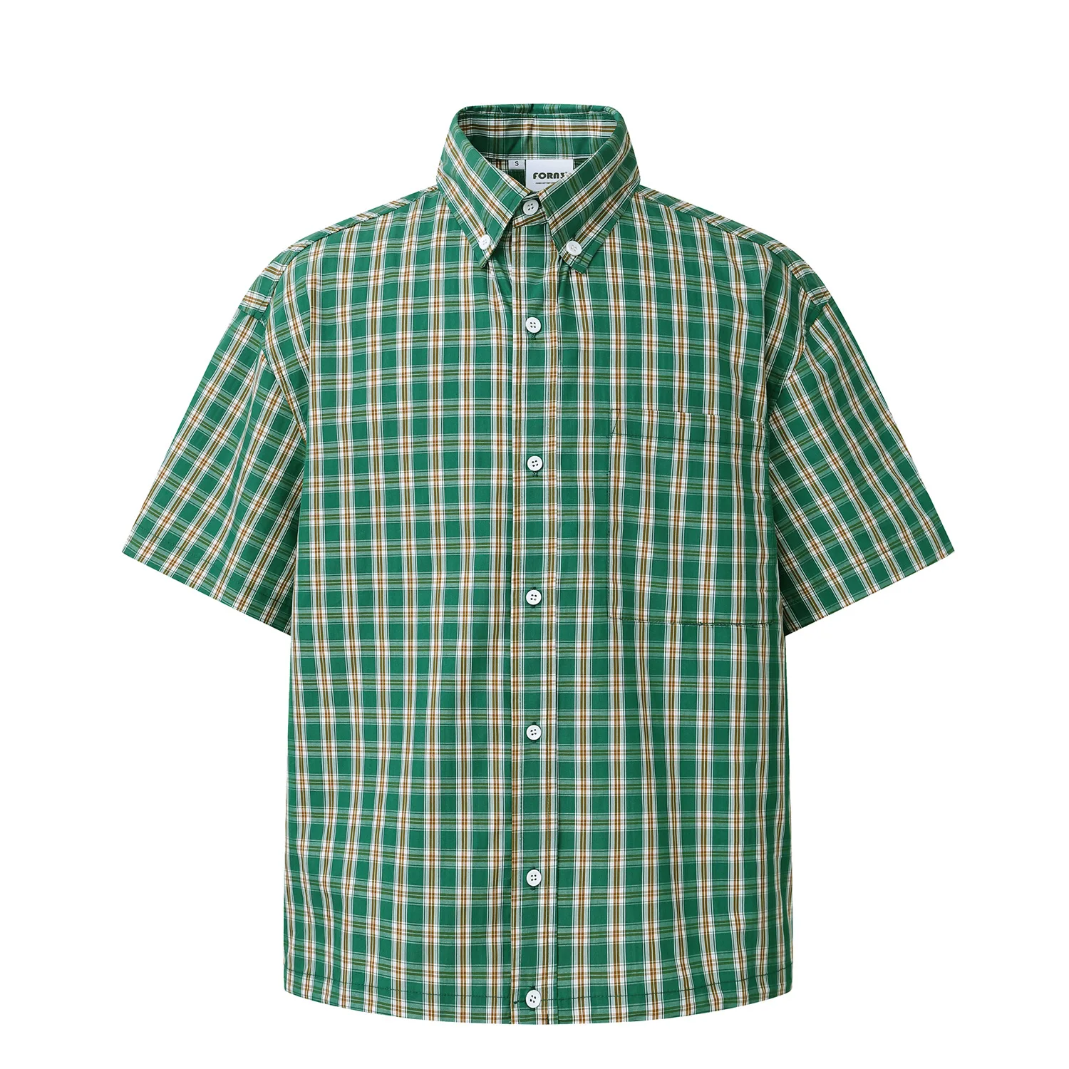 

Summer 2026 Japanese Cityboy Oversized Plaid Workwear Short-Sleeve Shirt Loose-Fitting Unisex Half Sleeve Shirt for Men