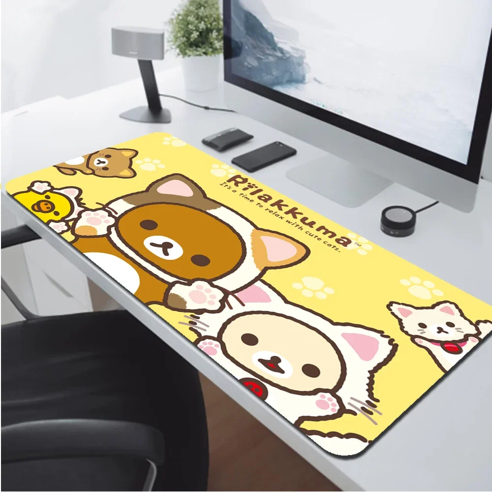 Korilakkuma Rilakkuma Mouse Pad Kawaii Gaming Accessories Rubber PC Gamer Computer Keyboard Desk Mat CS GO LOL Mousepad