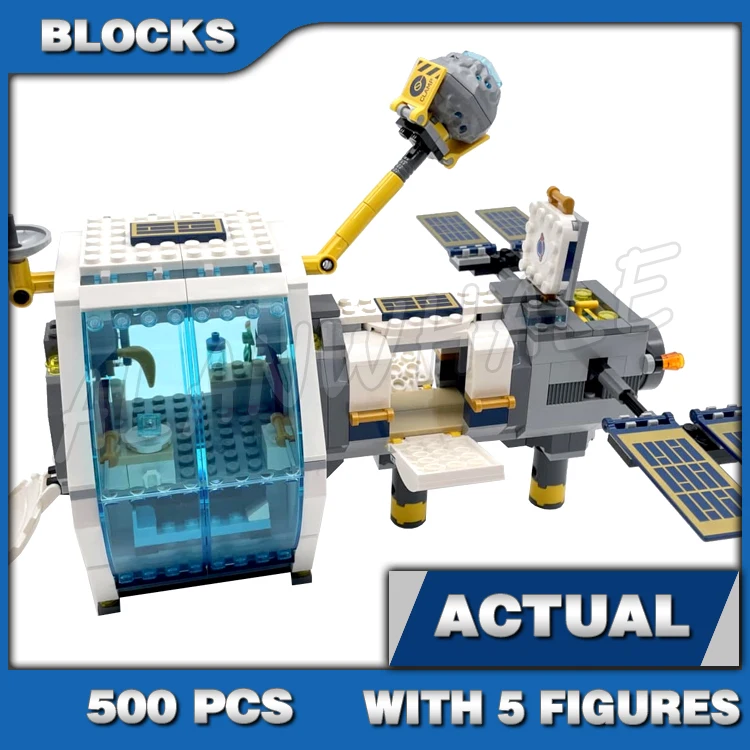 500 قطعة مدينة الفضاء الخارجي محطة الفضاء القمري لرسو السفن كبسولة مختبرات العلوم 68006 بناء لعبة المكعبات متوافق مع النموذج