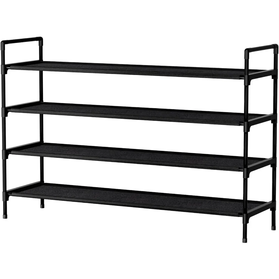

Shoe Rack 4 Tier Shoe Organizer Shoe Storage Shoe Rack for Narrow Hallway Entryway Bedroom Easy Assembly Black