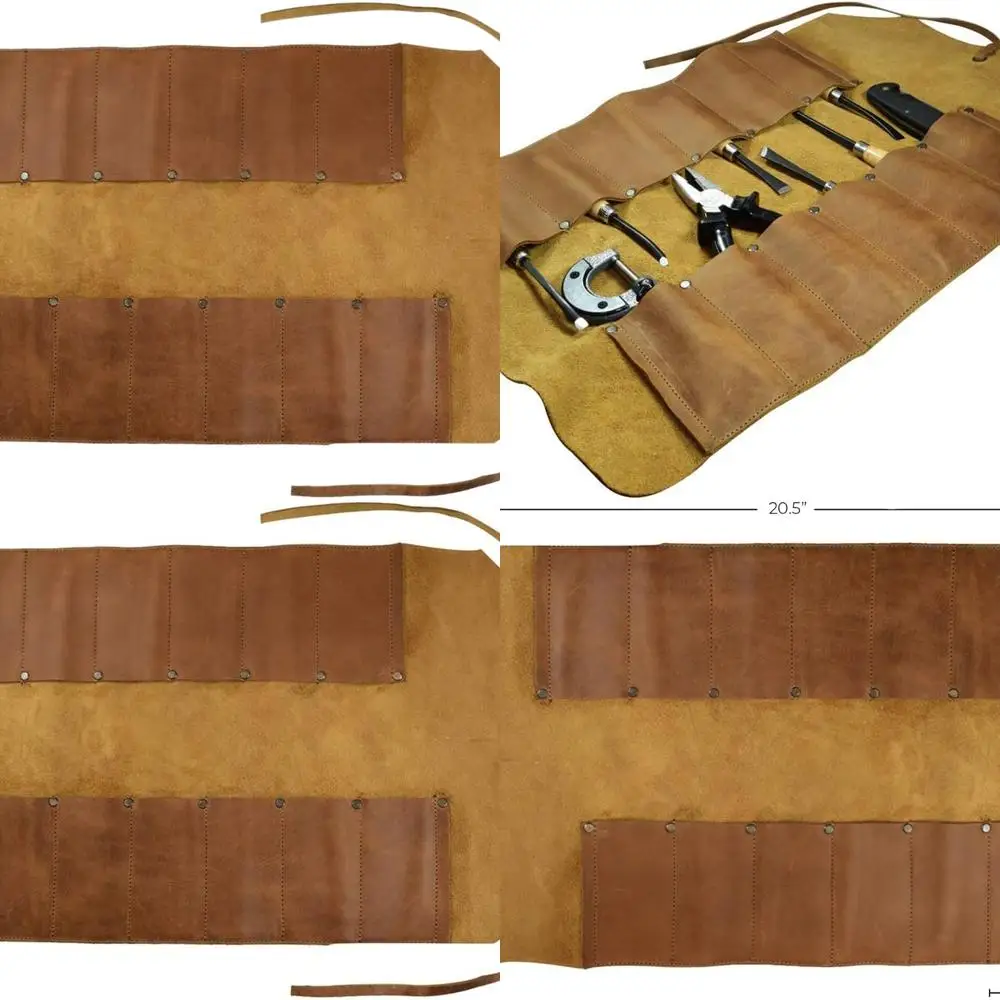 

Portable Heavy-Duty 12-Pocket Tool Roll Bag, Durable Mechanic's Tool Organizer for Travel and Gifts