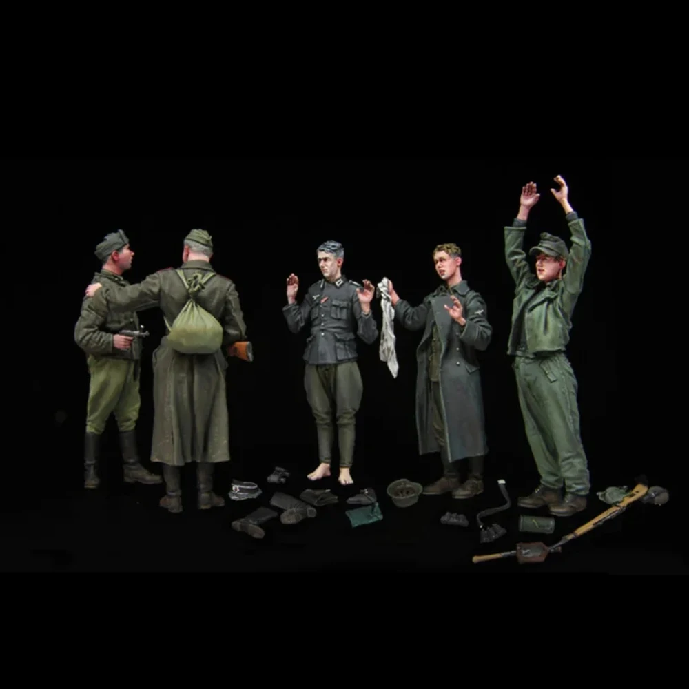 Kit de figurines en résine non peintes, thème militaire, (5 personnes), non assemblé et non peint, GK, 741R, 1/35