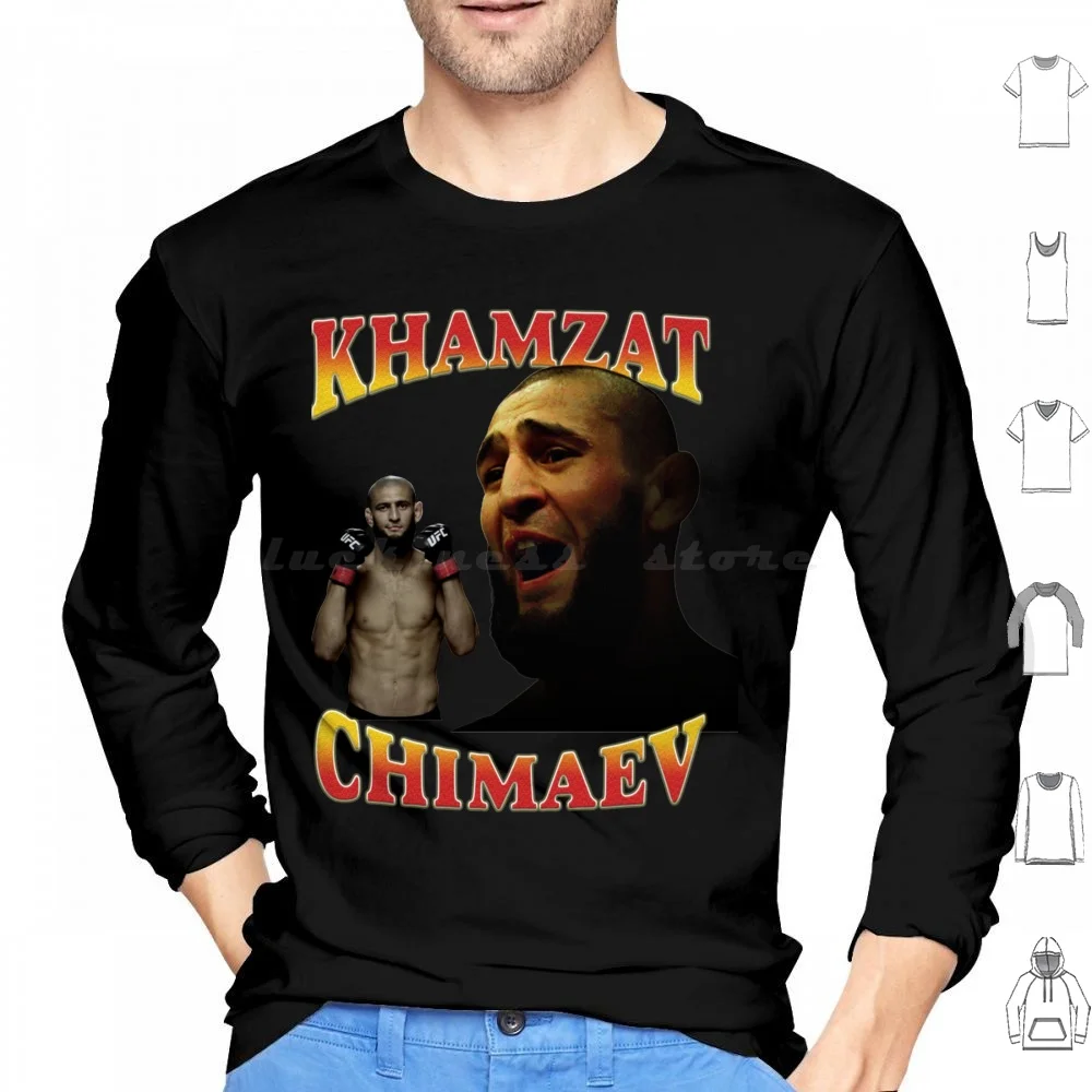 Khamzat Chimaev-Sports Designs Hoodie cotton Long Sleeve Khamzat Chimaev Khamzat Borz Chimaev Fighter Khabib Fight