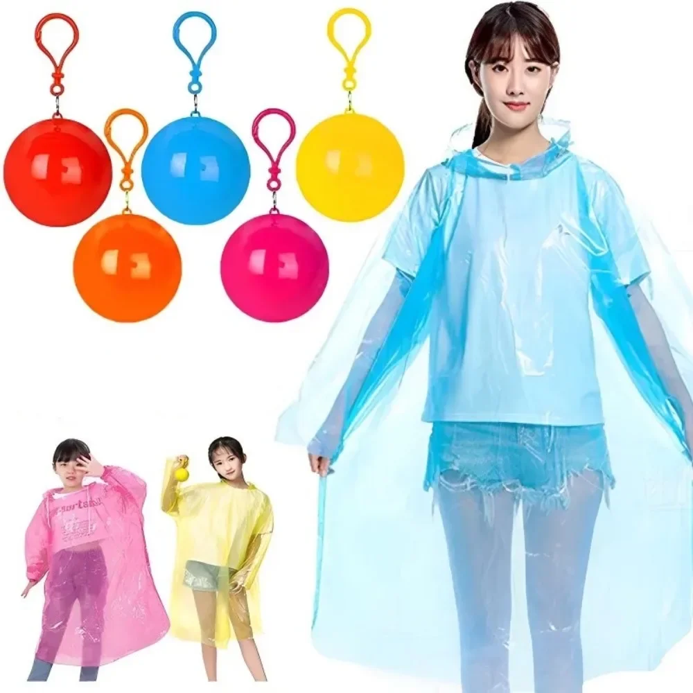 

Portable Raincoat Ball for Kid Adults Disposable Thick Emergency Waterproof Rainwear Suitability Traveling Camping Outdoor Sport