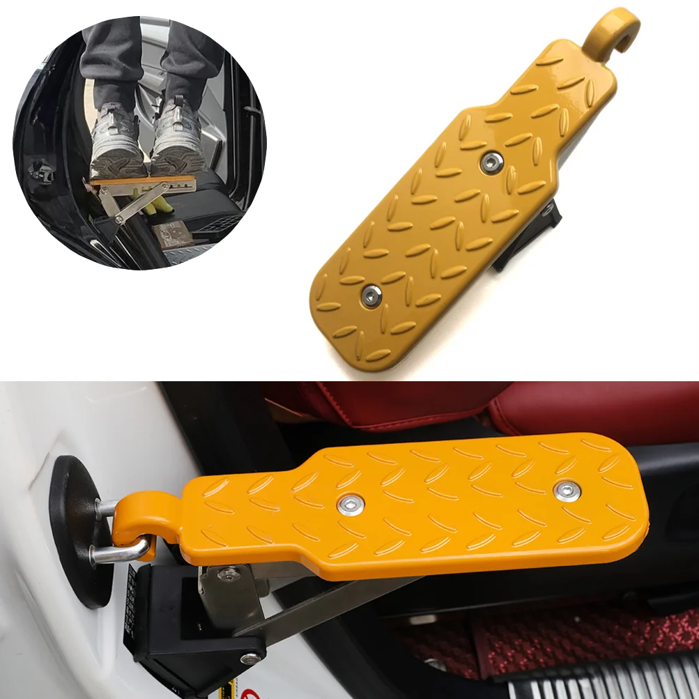 Chrome-Plated Aluminum Alloy Car Foot Pedal Step Board with Hook, Universal Vehicle Auxiliary Running Boards for Easy Access