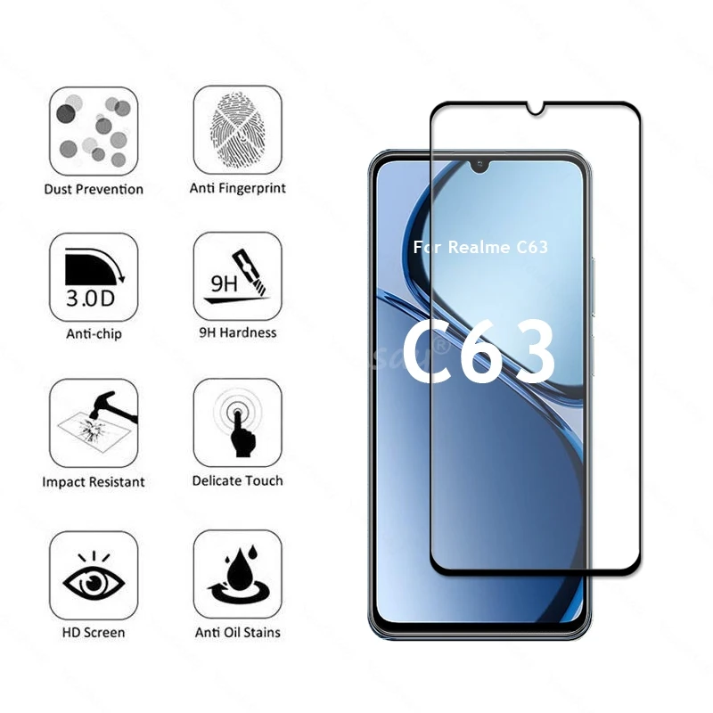Per Realme C63 Protezione Dello Schermo In Vetro Obiettivo Della Fotocamera Del Telefono Pellicola HD Vetro Temperato Realme C63 Vetro Temperato Realme C63 Vetro